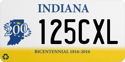 IN license plate 125CXL