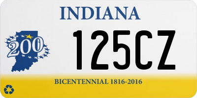 IN license plate 125CZ