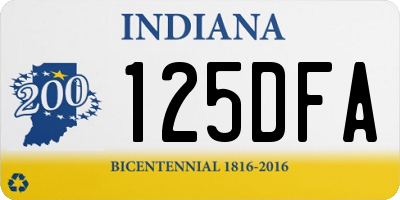 IN license plate 125DFA
