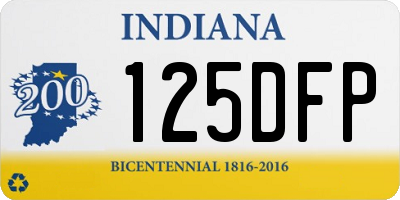 IN license plate 125DFP