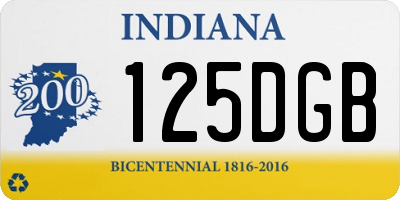 IN license plate 125DGB