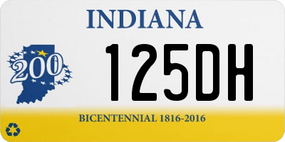 IN license plate 125DH