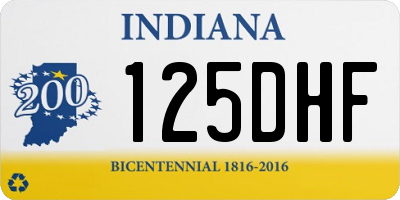IN license plate 125DHF