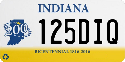 IN license plate 125DIQ