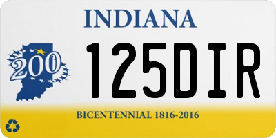 IN license plate 125DIR