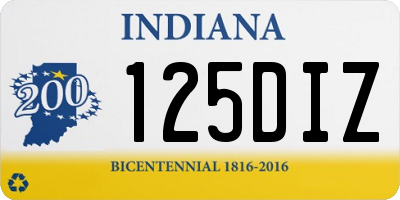 IN license plate 125DIZ
