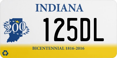 IN license plate 125DL