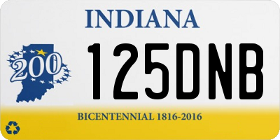 IN license plate 125DNB