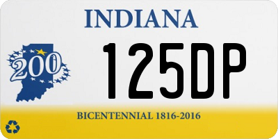 IN license plate 125DP