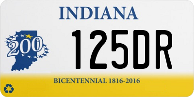 IN license plate 125DR