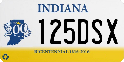 IN license plate 125DSX