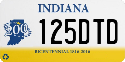 IN license plate 125DTD
