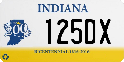 IN license plate 125DX