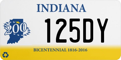 IN license plate 125DY