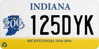 IN license plate 125DYK