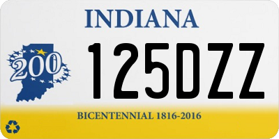 IN license plate 125DZZ