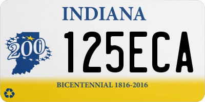 IN license plate 125ECA