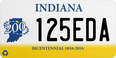 IN license plate 125EDA
