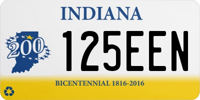 IN license plate 125EEN