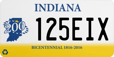 IN license plate 125EIX