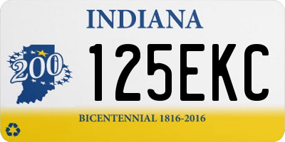IN license plate 125EKC