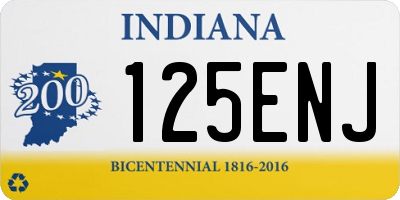 IN license plate 125ENJ