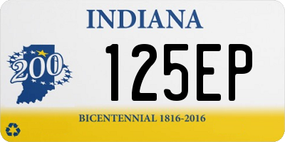 IN license plate 125EP