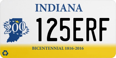 IN license plate 125ERF