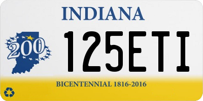 IN license plate 125ETI