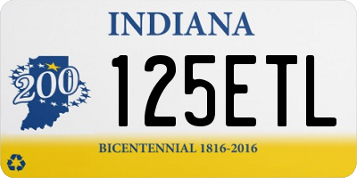 IN license plate 125ETL