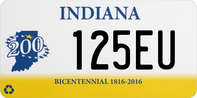 IN license plate 125EU