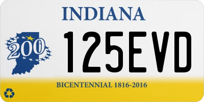 IN license plate 125EVD