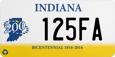 IN license plate 125FA