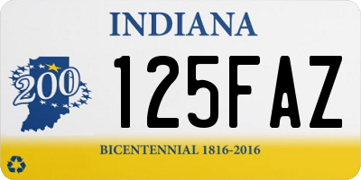 IN license plate 125FAZ