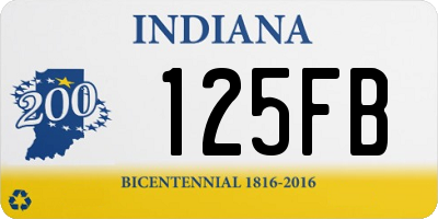 IN license plate 125FB