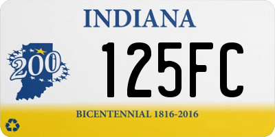 IN license plate 125FC