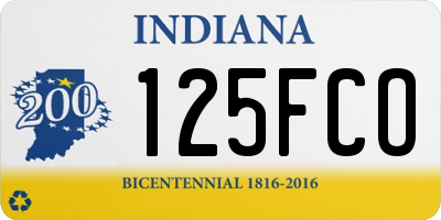 IN license plate 125FCO