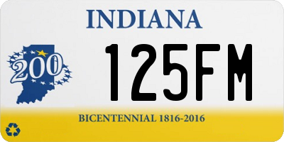 IN license plate 125FM