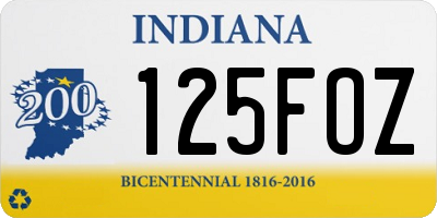 IN license plate 125FOZ