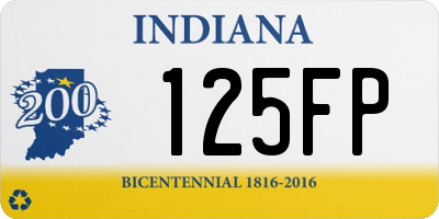 IN license plate 125FP