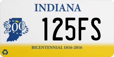 IN license plate 125FS