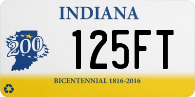 IN license plate 125FT