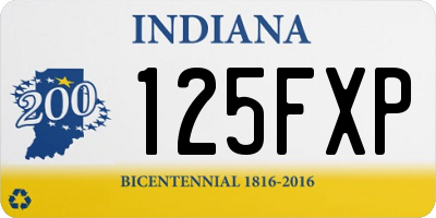 IN license plate 125FXP
