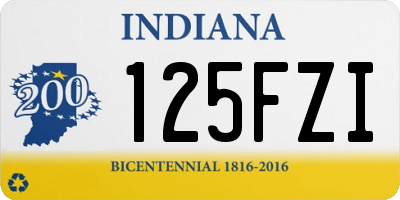 IN license plate 125FZI