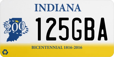 IN license plate 125GBA