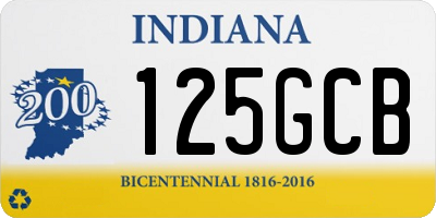 IN license plate 125GCB