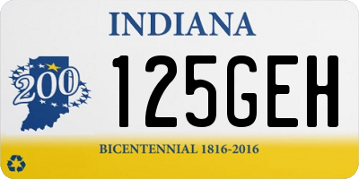 IN license plate 125GEH