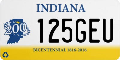 IN license plate 125GEU