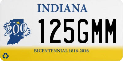 IN license plate 125GMM