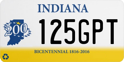 IN license plate 125GPT
